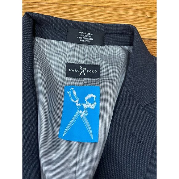 Marc Ecko Blazer Jacket Men's 44L Sport Coat Two Button Charcoal Gray - Picture 2 of 4